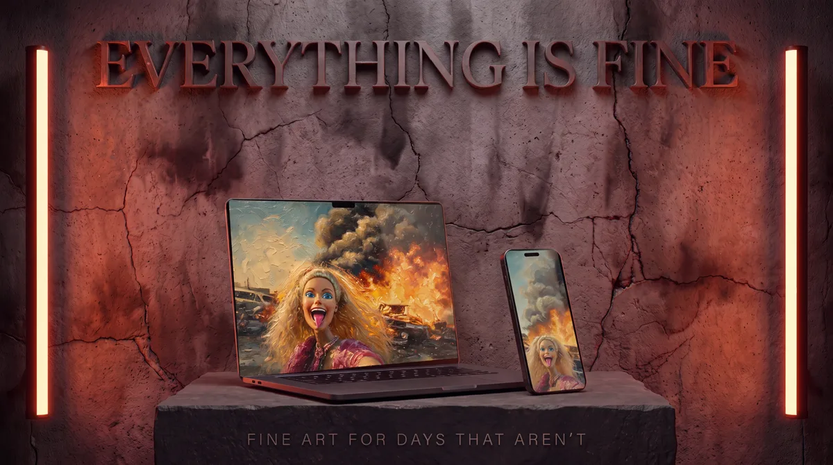 Everything Is Fine shown across its coordinated screens