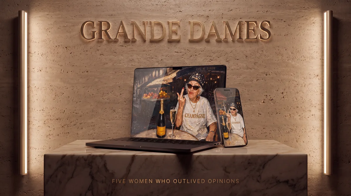 Grande Dames, Vol. I shown on iPhone + Mac