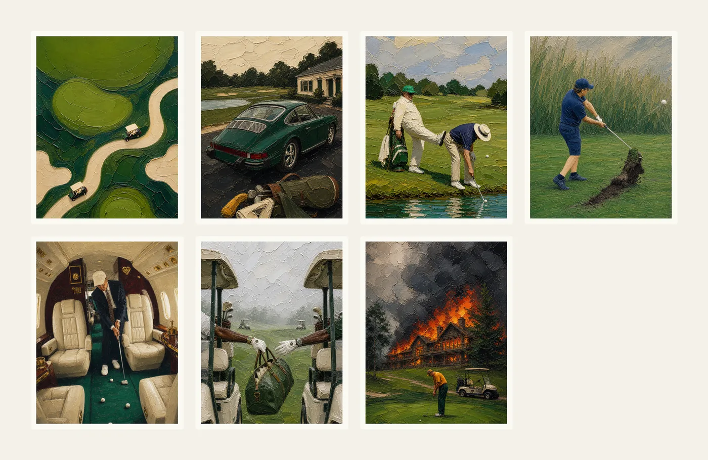 All artworks in Par for the Course, Vol. I arranged together