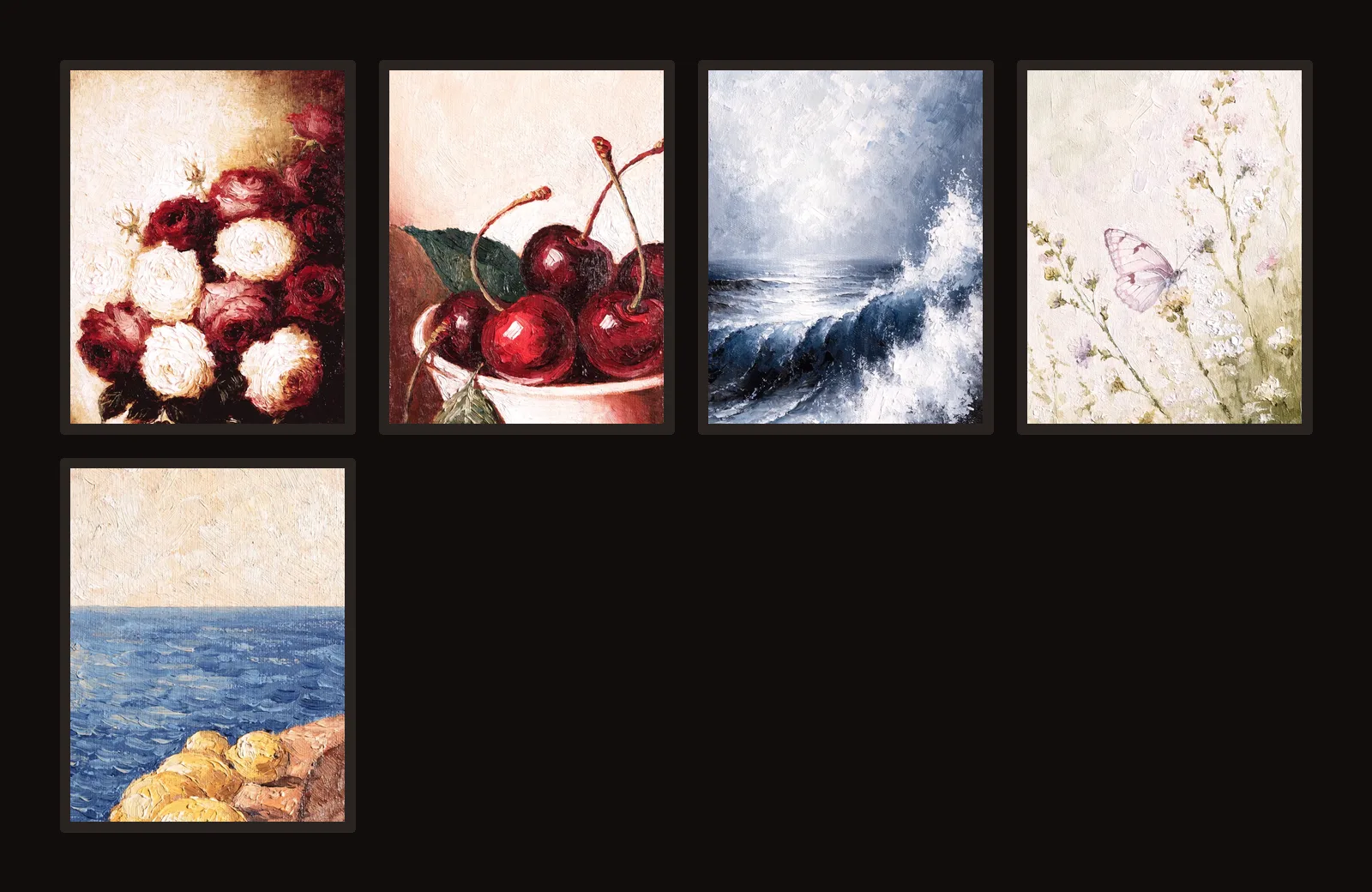 All artworks in Still Life, Suite No. 3 arranged together