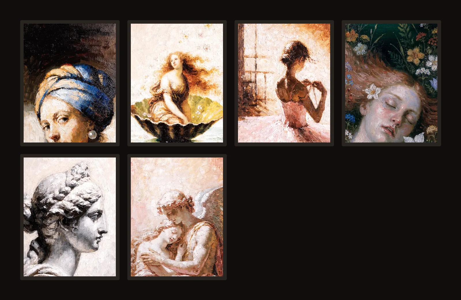 All artworks in The Muses, Suite No. 2 arranged together