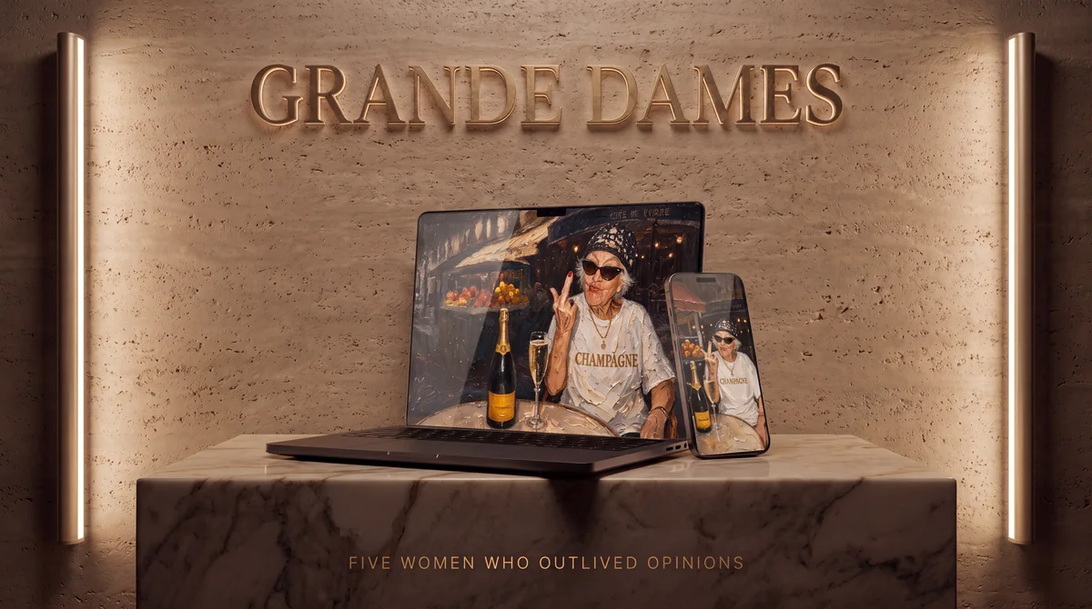 Grande Dames, Vol. I shown on iPhone + Mac