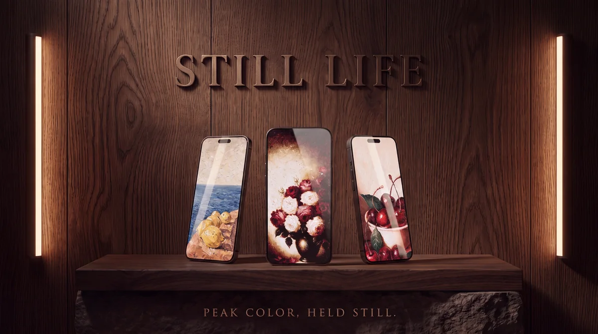 Still Life, Suite No. 3 shown on iPhone lock + home