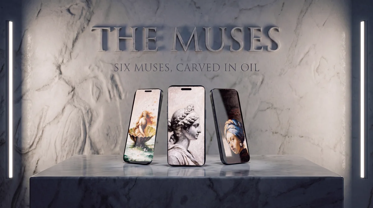 The Muses, Suite No. 2 shown on iPhone lock + home